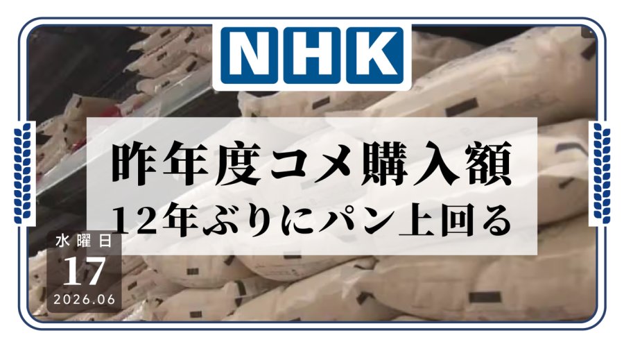 日语阅读 - 日本大米消费额时隔12年反超面包 米价上涨成主因 - MOJi辞書