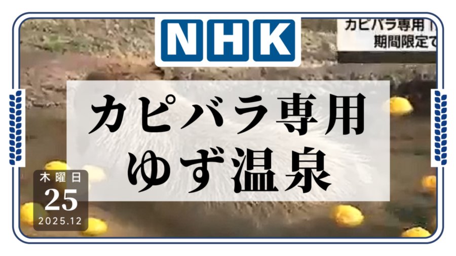 日语阅读 - 柚子温泉！水豚专用的露天温泉水 - MOJi辞書